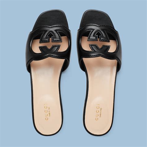 gucci slide sandals with interlocking g|women's slide with interlocking g.